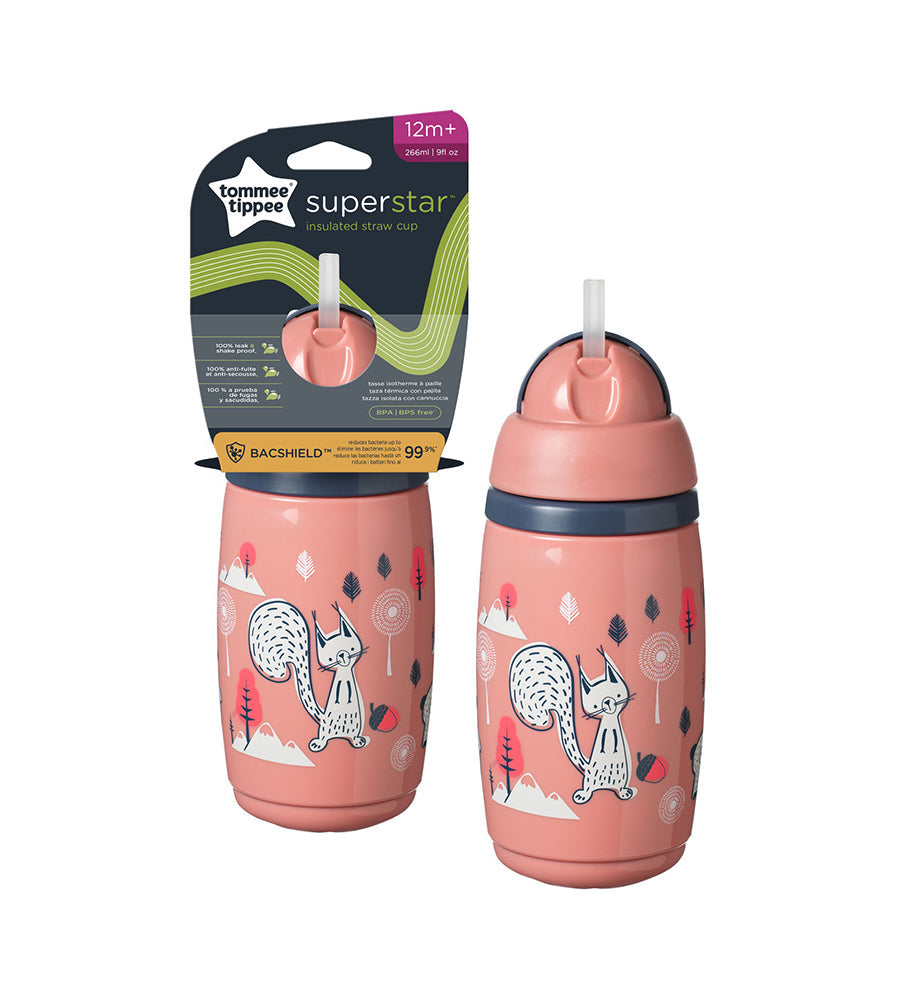 1X Insulated Straw Cup AL IL Pink Tommee Tippee 266ML - 447825