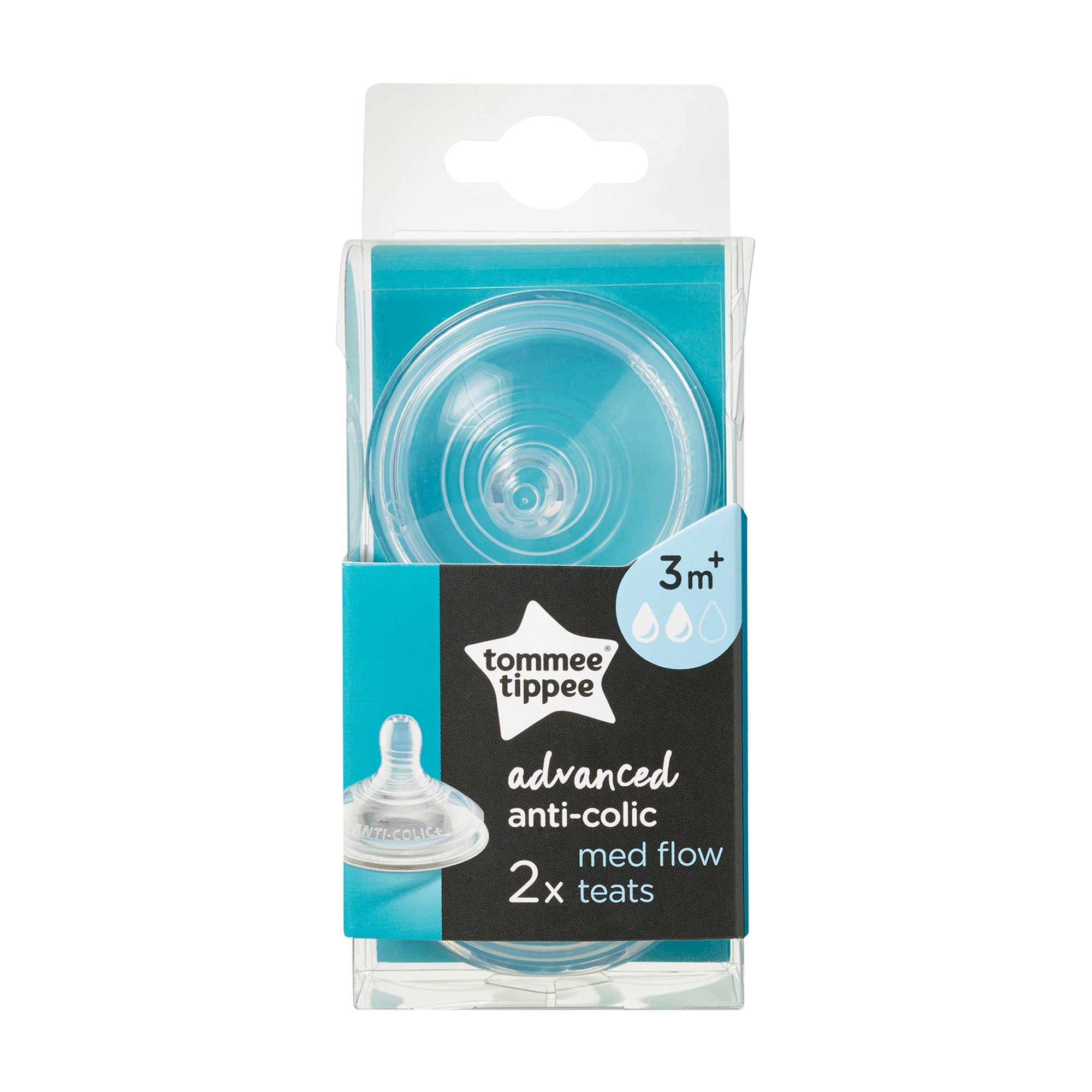 Anti Colic Medium Flow Teat 2-PK Tommee Tippee 421128
