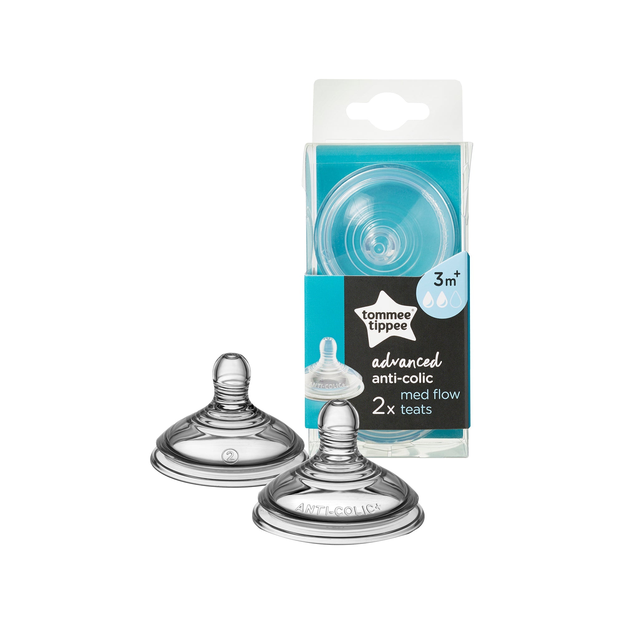 Anti Colic Medium Flow Teat 2-PK Tommee Tippee 421128