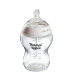 Tommee Tippee baby bottle on a white background