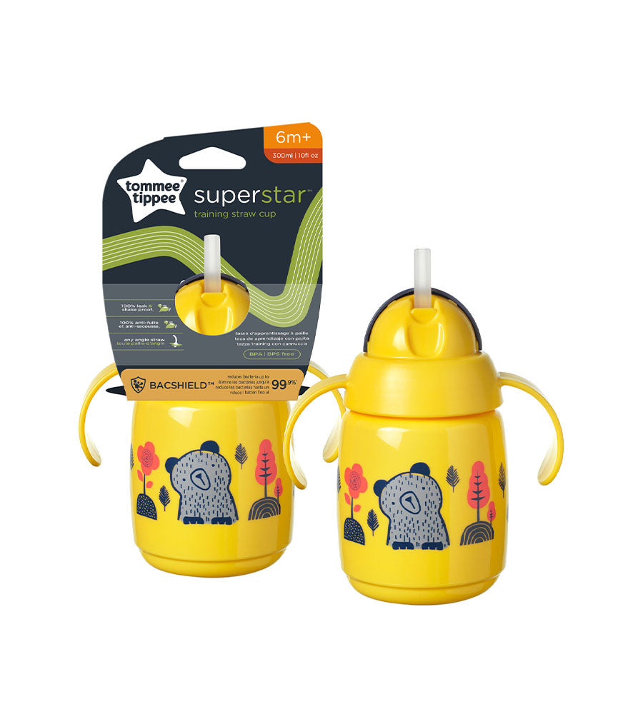 1X TRNR Straw Cup AL IL Yellow Tommee Tippee 300ML - 447831