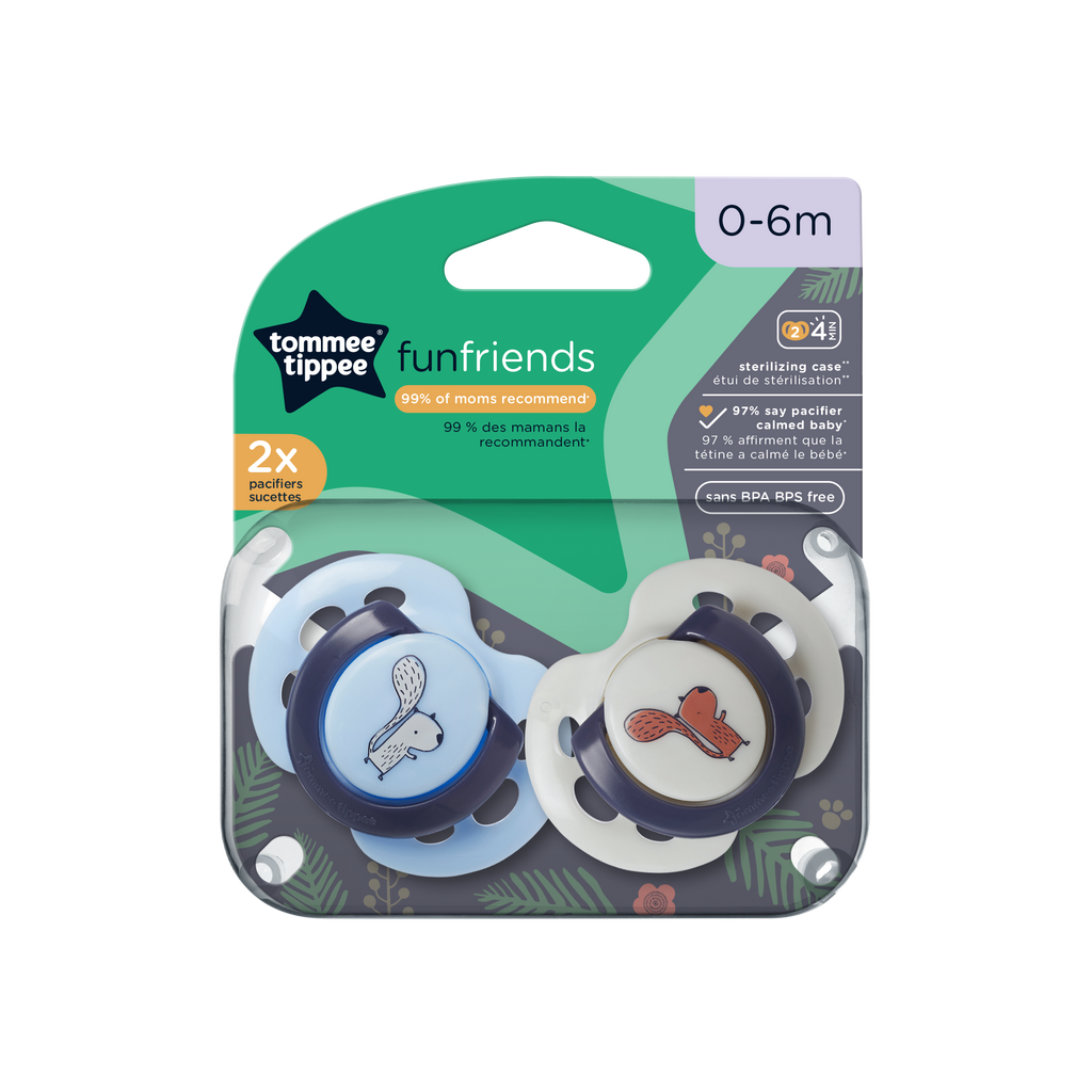 Fun Style Pacifiers 2-PK Tommee Tippee 0-6M - 533453