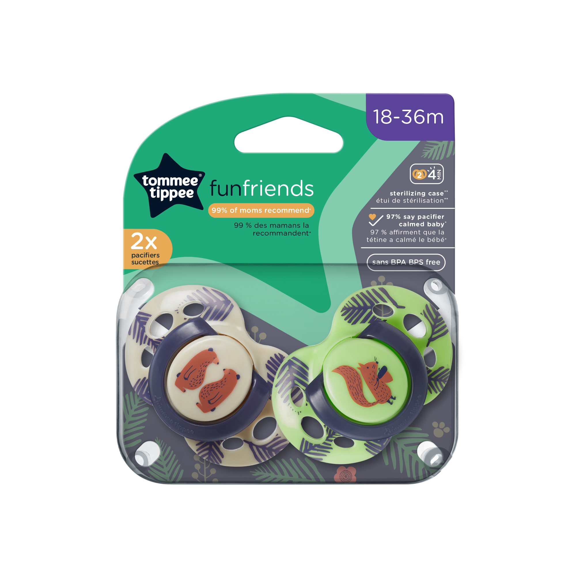 Fun Style Pacifiers 2-PK Tommee Tippee 18-36M - 533461