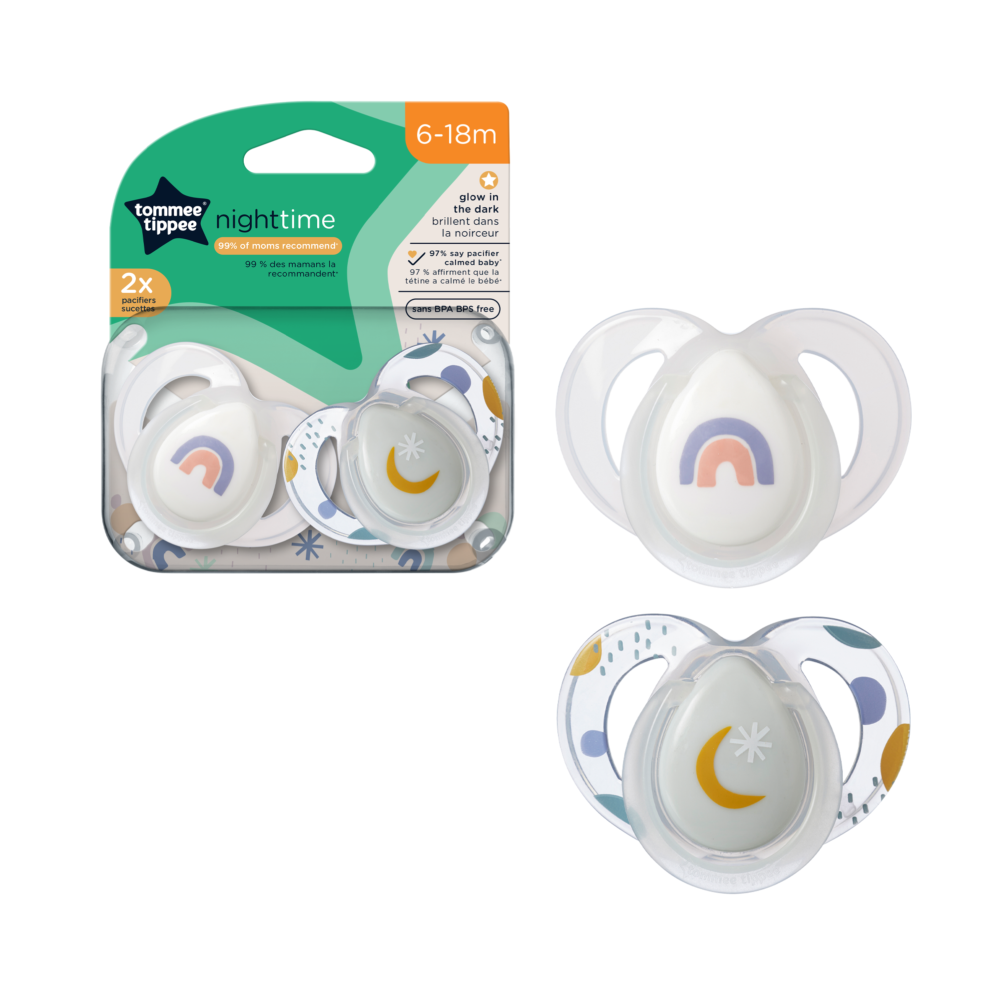 Night Time Pacifier 2-PK Tommee Tippee 6-18M - 533469