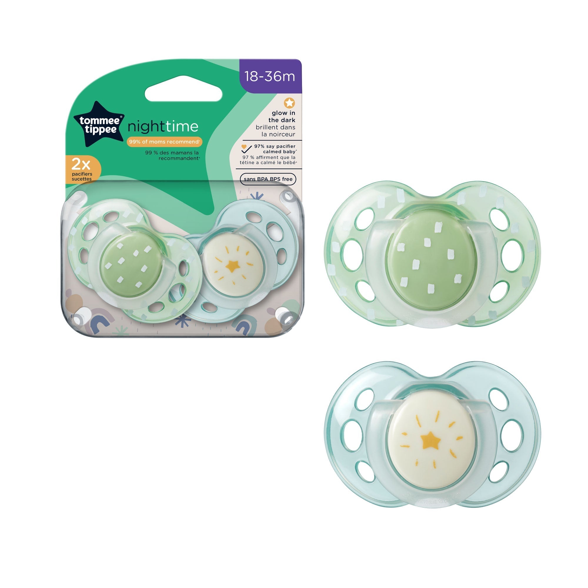 Night Time Pacifier 2-PK Tommee Tippee 18-36M - 533473