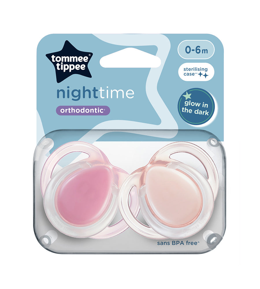 Night Time Soother 2-PK Tommee Tippee 0-6M - 433380