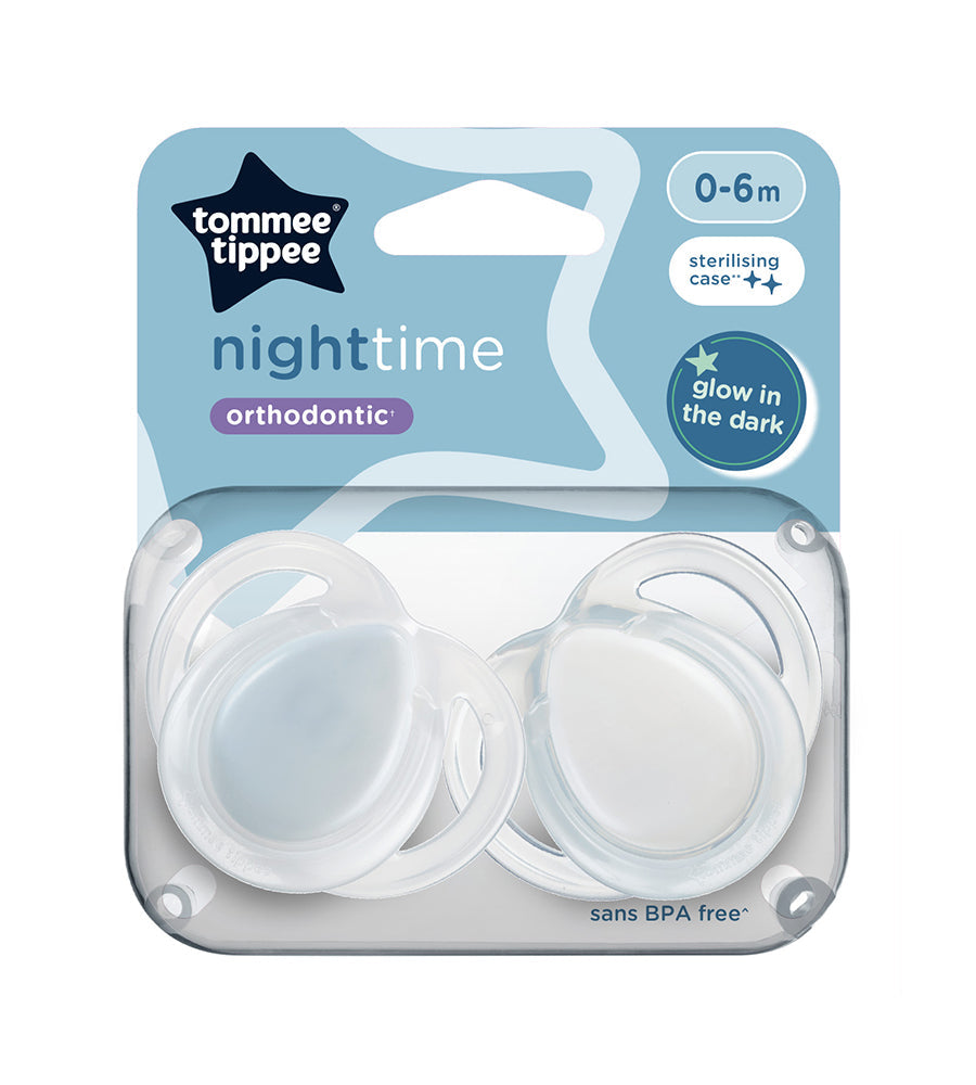 Night Time Soother 2-PK Tommee Tippee 0-6M - 433380