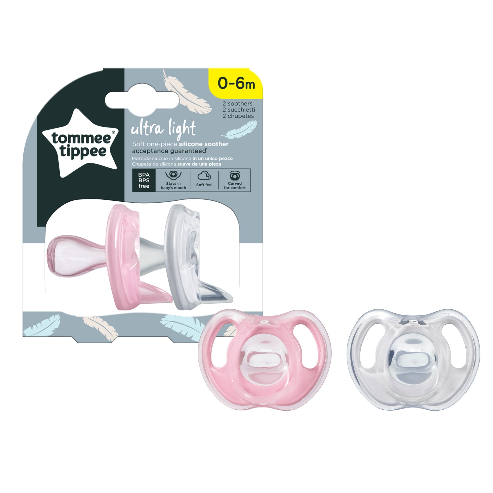 Silicone Soother 2-PK Tommee Tippee 0-6M - 433452